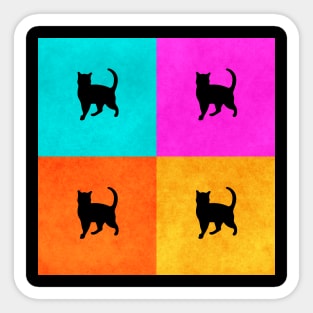 Neon Color Cat Background Sticker